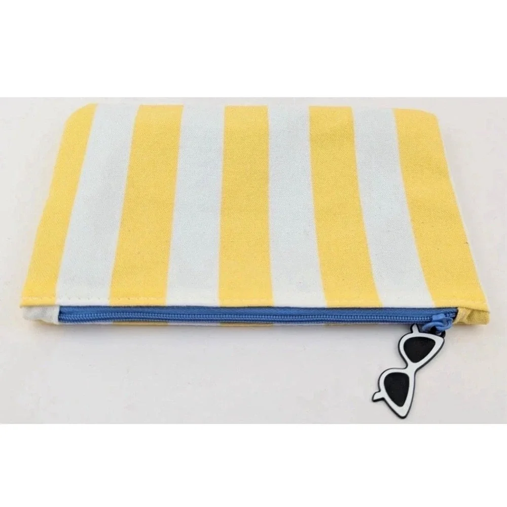 Ipsy July 2026 Yellow Sunglasses & Beachy Stripes Cosmetics Bag Brand New!